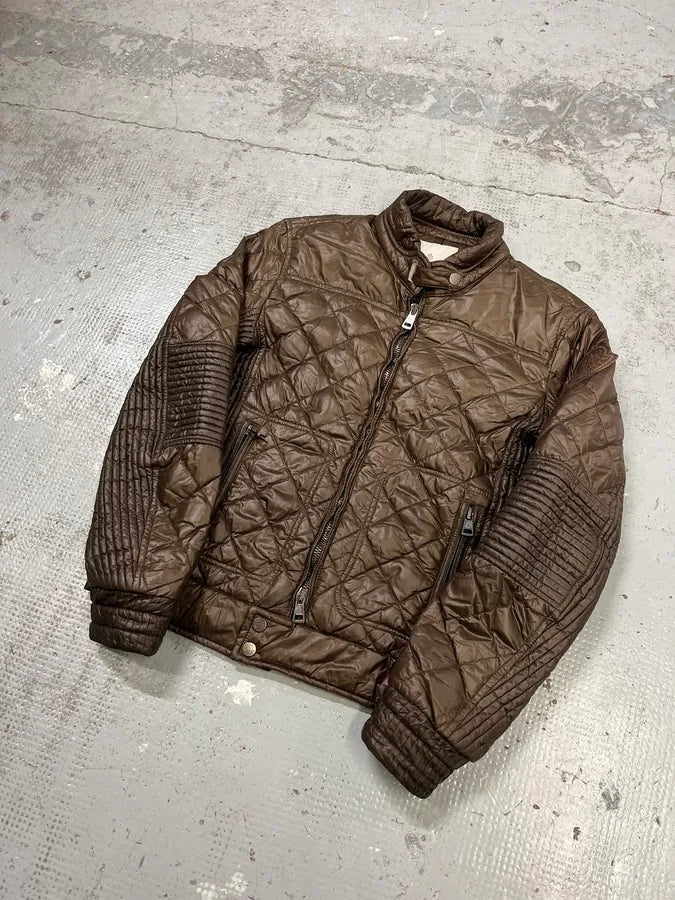 Moncler Brown Quilted Biker Puffer Jacket TCTirRP 3