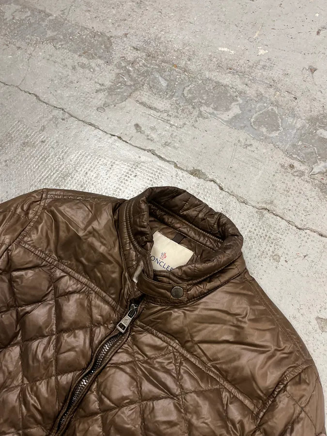 Moncler Brown Quilted Biker Puffer Jacket TCTirRP 4