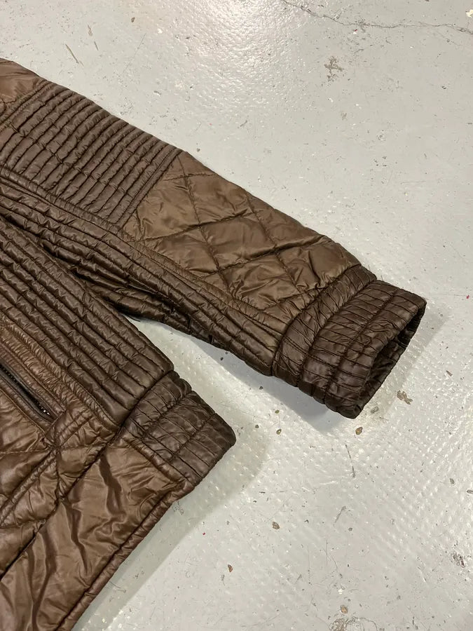 Moncler Brown Quilted Biker Puffer Jacket TCTirRP 5