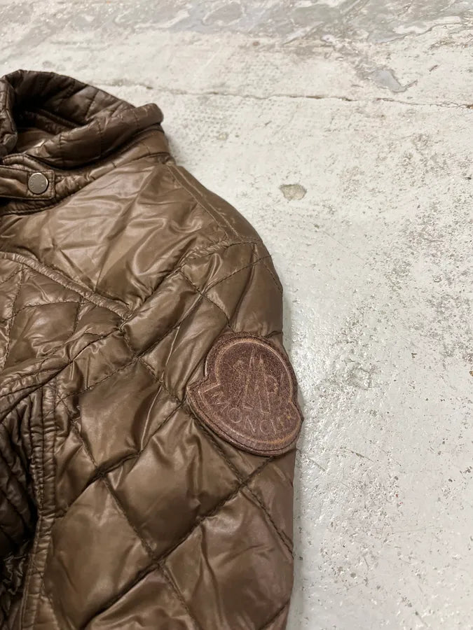 Moncler Brown Quilted Biker Puffer Jacket TCTirRP 6