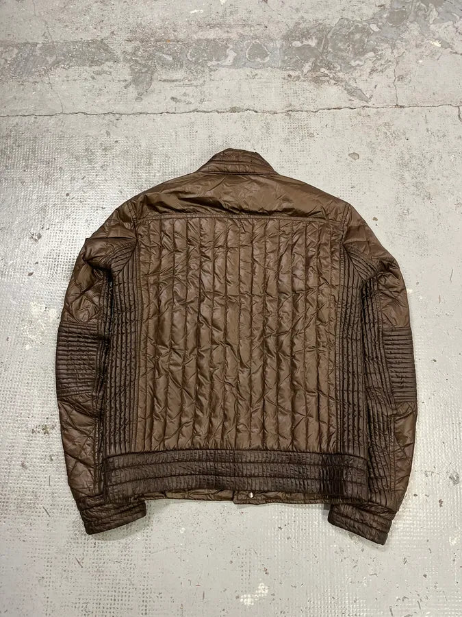 Moncler Brown Quilted Biker Puffer Jacket TCTirRP 7