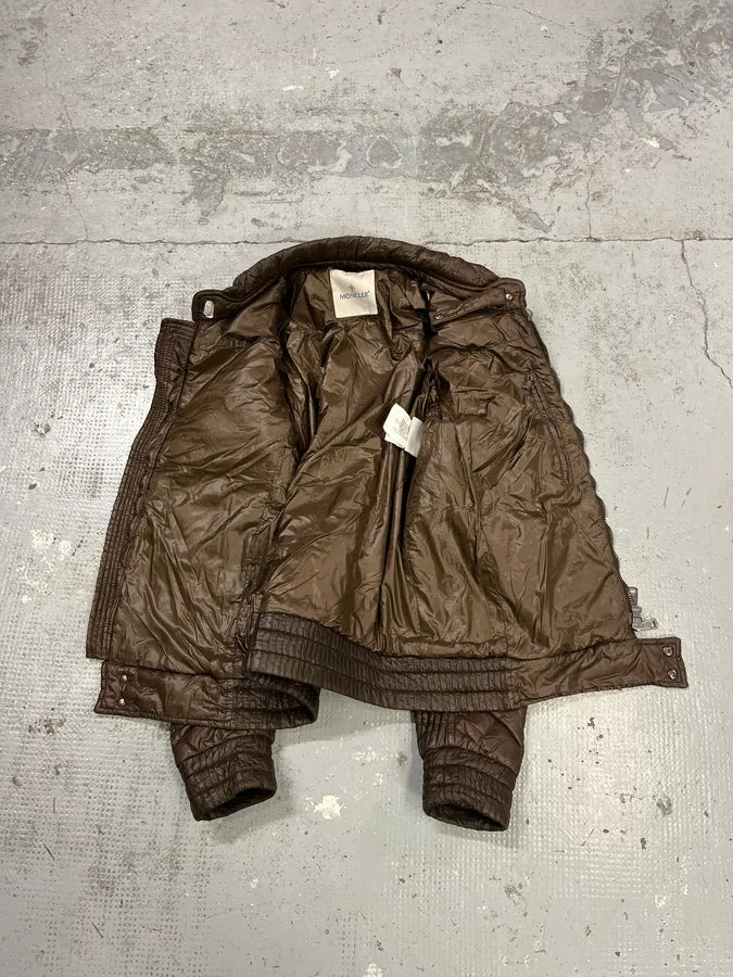 Moncler Brown Quilted Biker Puffer Jacket TCTirRP 8