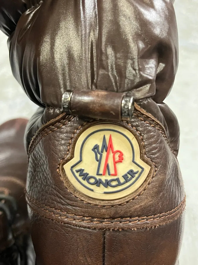 Moncler Brown Quilted Leather Boots dSySHzj 9