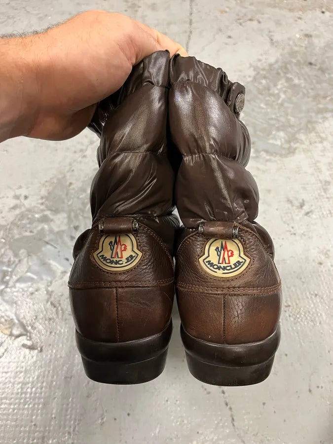 Moncler Brown Quilted Leather Boots dSySHzj 7