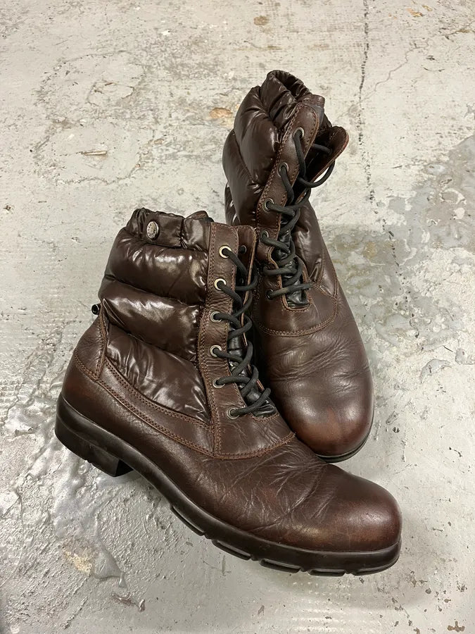 Moncler Brown Quilted Leather Boots dSySHzj 2