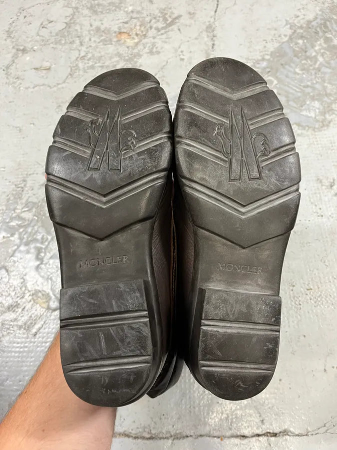 Moncler Brown Quilted Leather Boots iKxCGpC 8