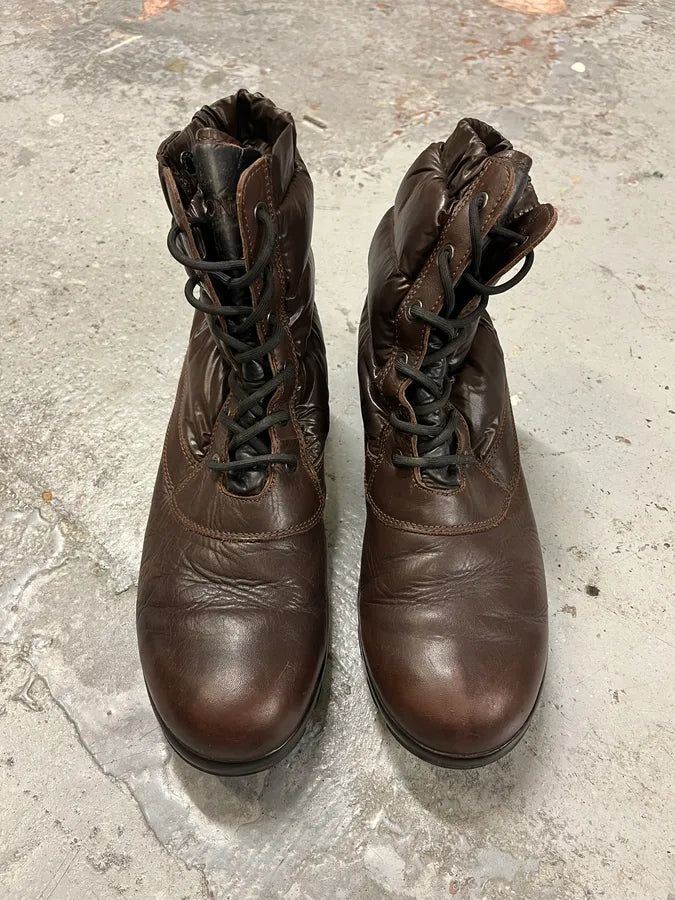 Moncler Brown Quilted Leather Boots dSySHzj 1