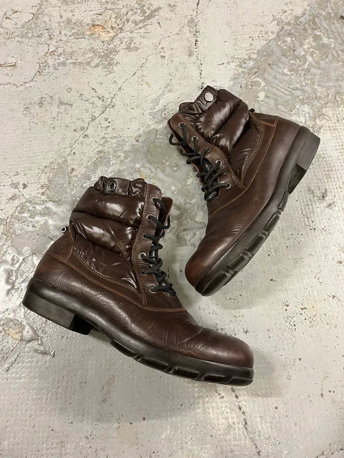 Moncler Brown Quilted Leather Boots dSySHzj 6