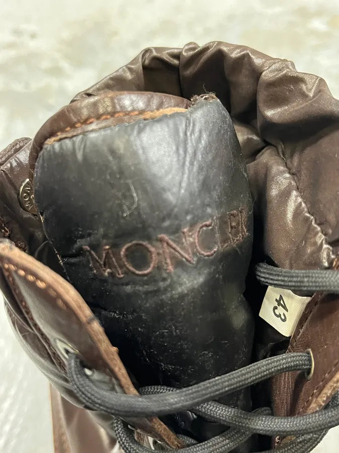 Moncler Brown Quilted Leather Boots dSySHzj 10