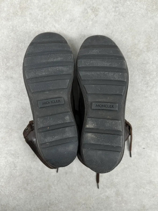 Moncler Brown Suede Puffer Lace-Up Hiking Boots hATGXwG 8