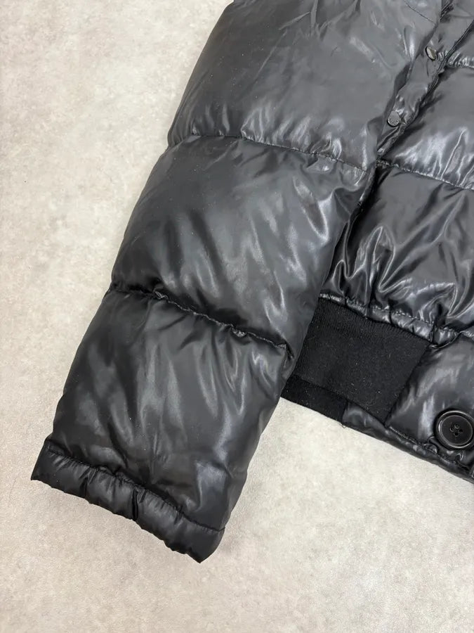 Moncler Fur Hooded Black Puffer Bomber Jacket UtdMLrR 8