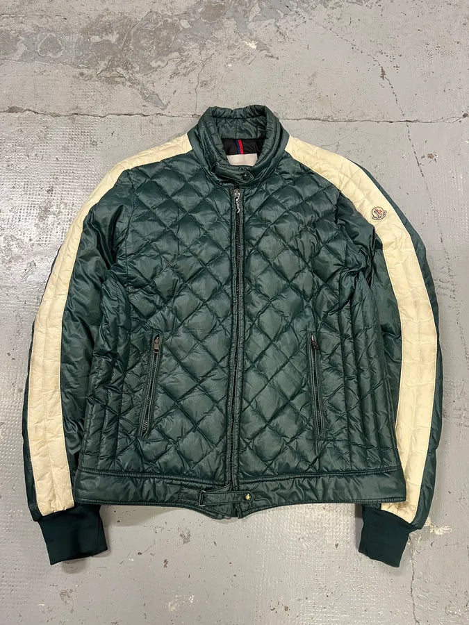 Moncler Green & White Quilted Puffer Jacket DfoEvDU 1