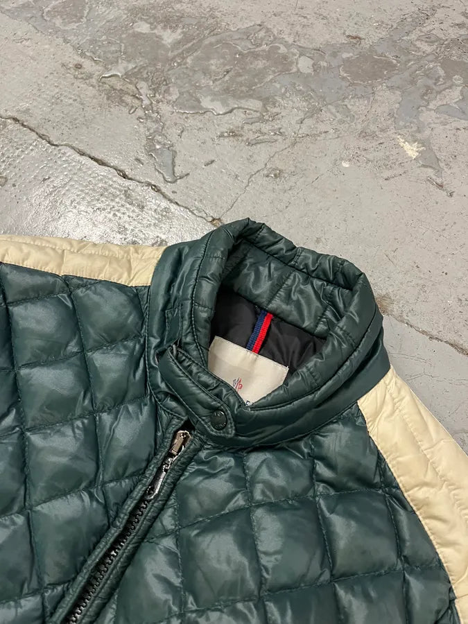 Moncler Green & White Quilted Puffer Jacket DfoEvDU 4