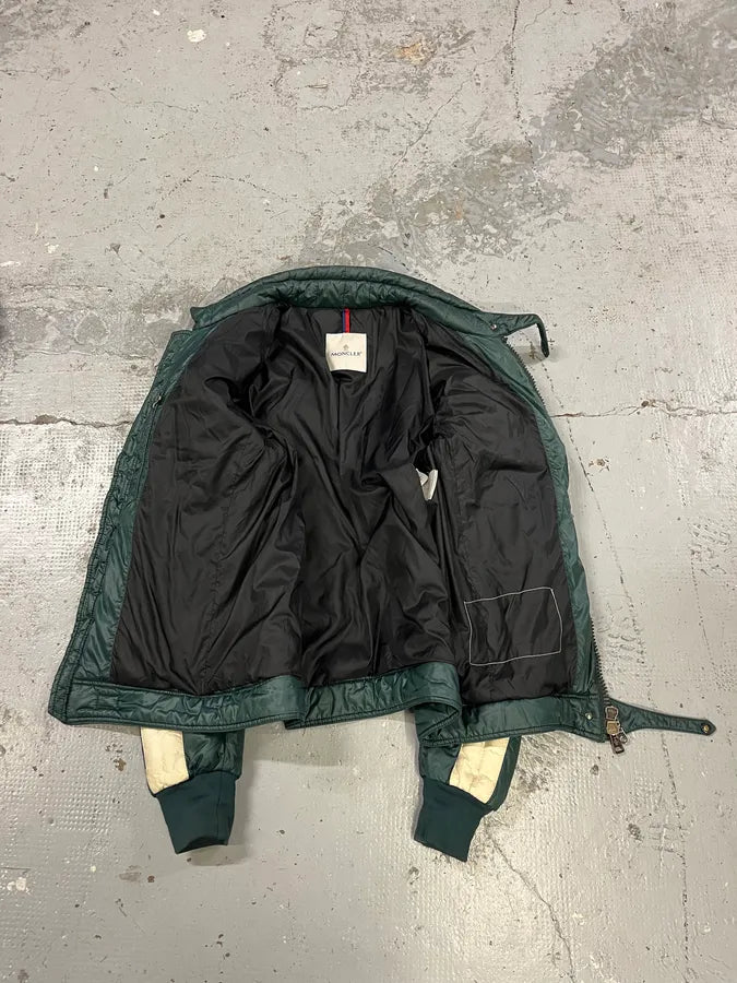 Moncler Green & White Quilted Puffer Jacket DfoEvDU 7