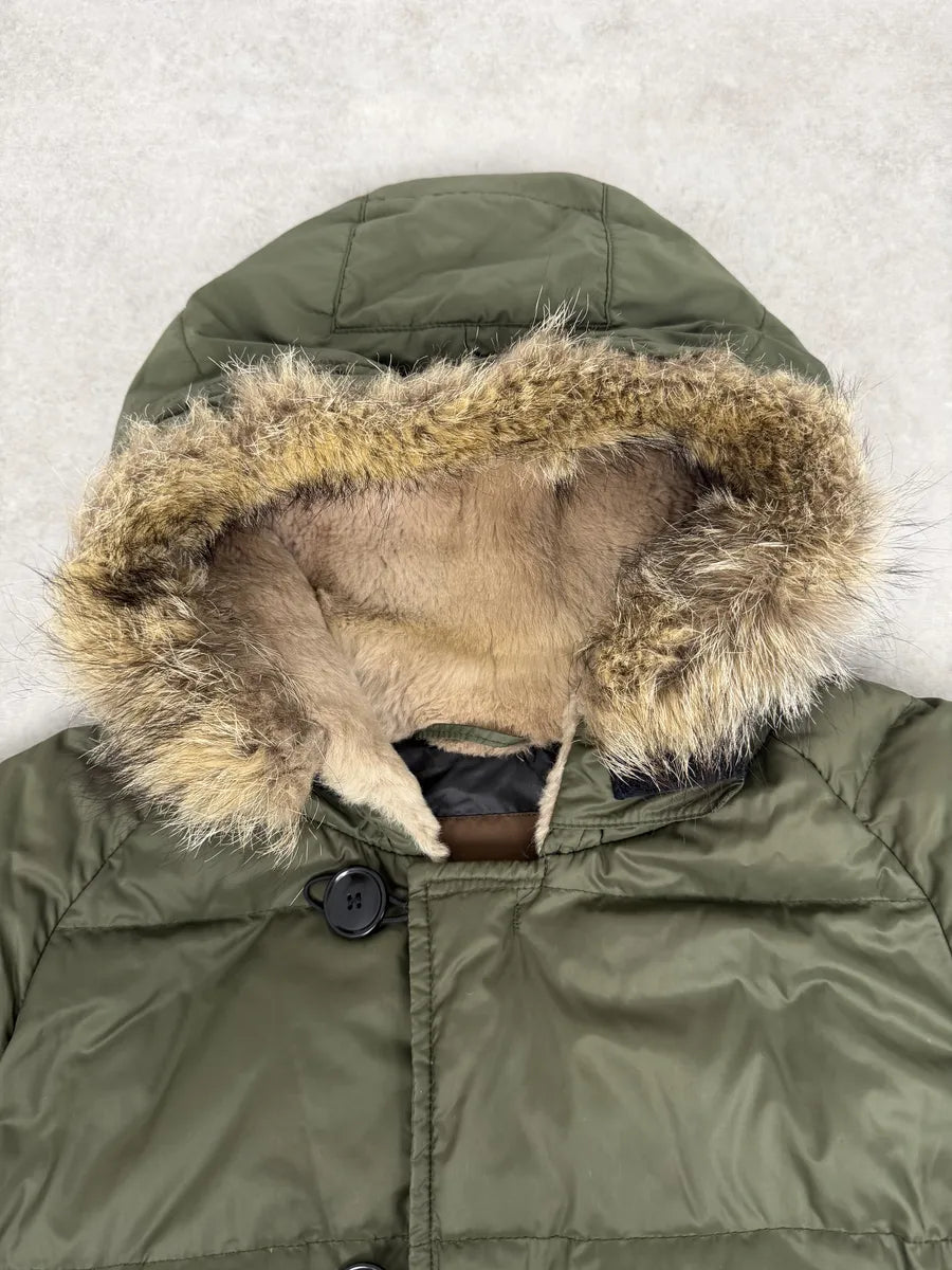 Moncler Green Fur Hood Puffer Jacket XBOvSHn 10