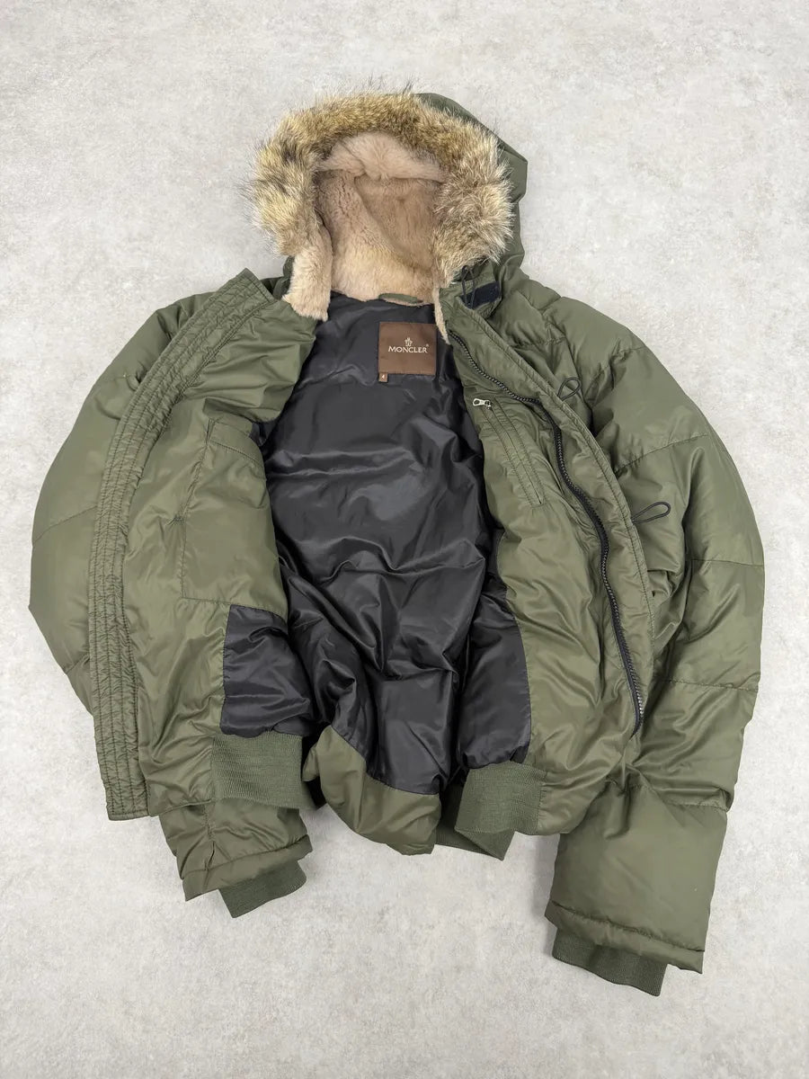 Moncler Green Fur Hood Puffer Jacket XBOvSHn 2