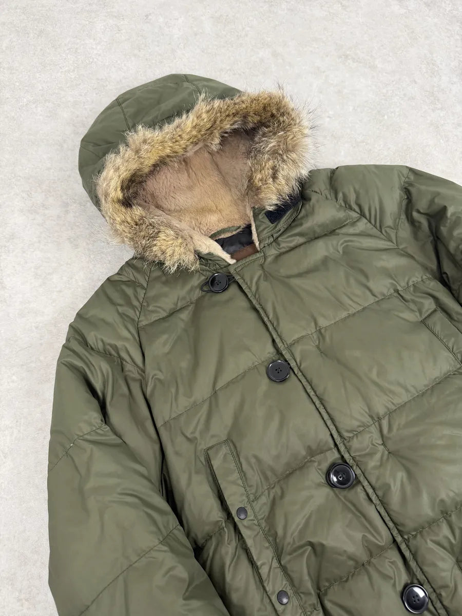 Moncler Green Fur Hood Puffer Jacket XBOvSHn 9