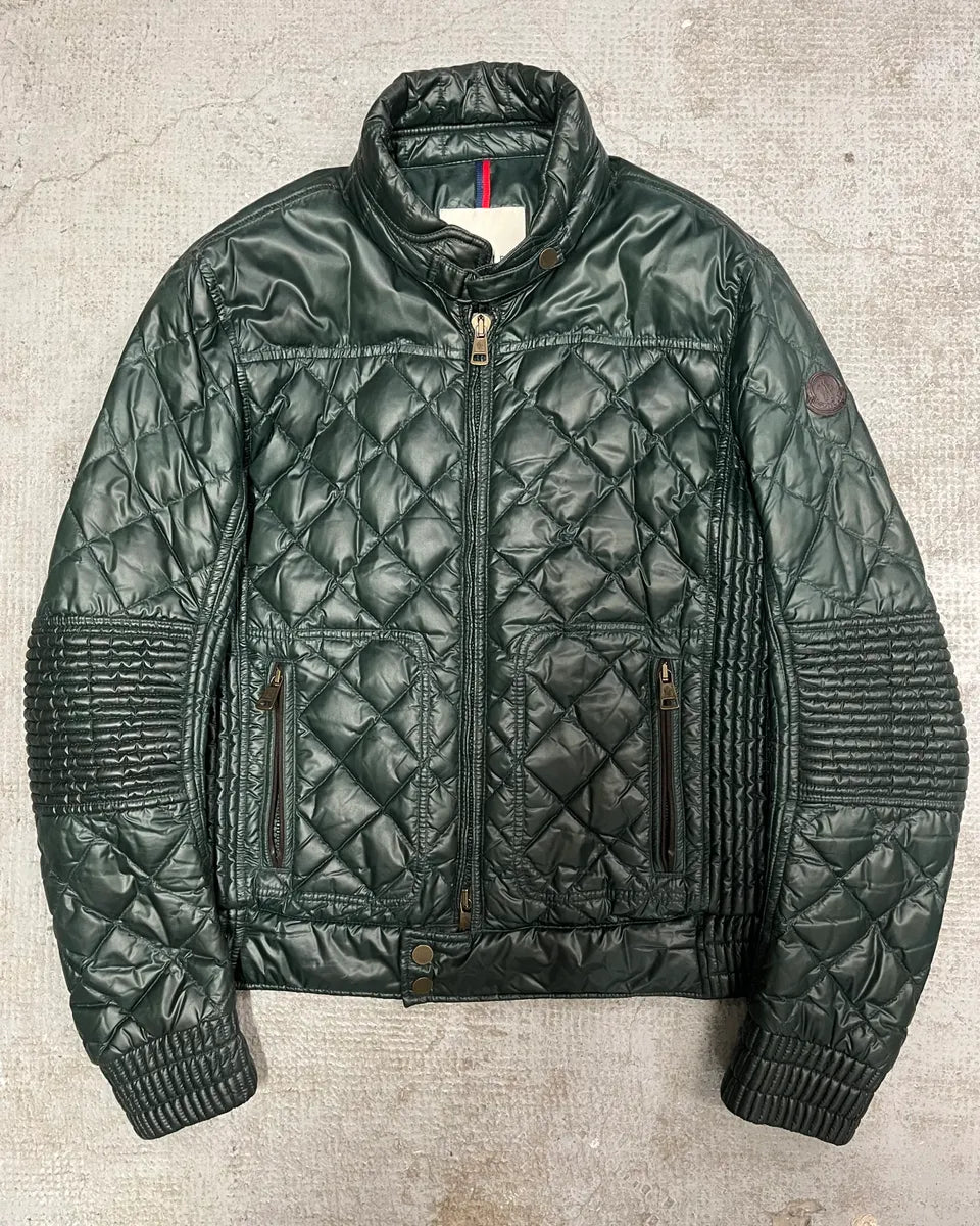 Moncler Green Padded Puffer Biker Jacket hnccvxP 0