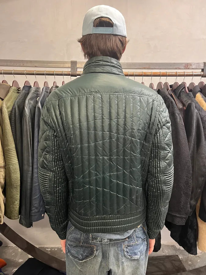Moncler Green Padded Puffer Biker Jacket hnccvxP 3