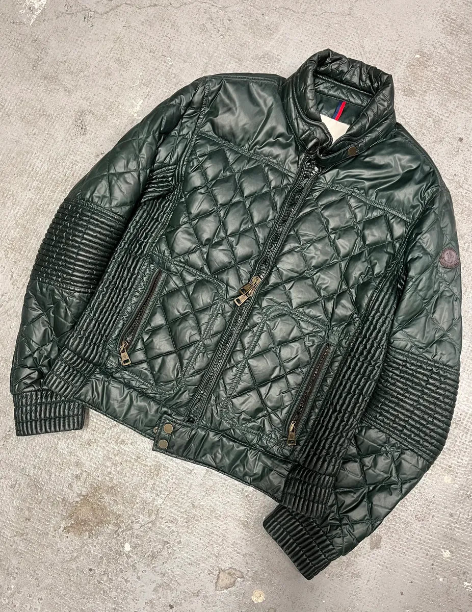 Moncler Green Padded Puffer Biker Jacket hnccvxP 4