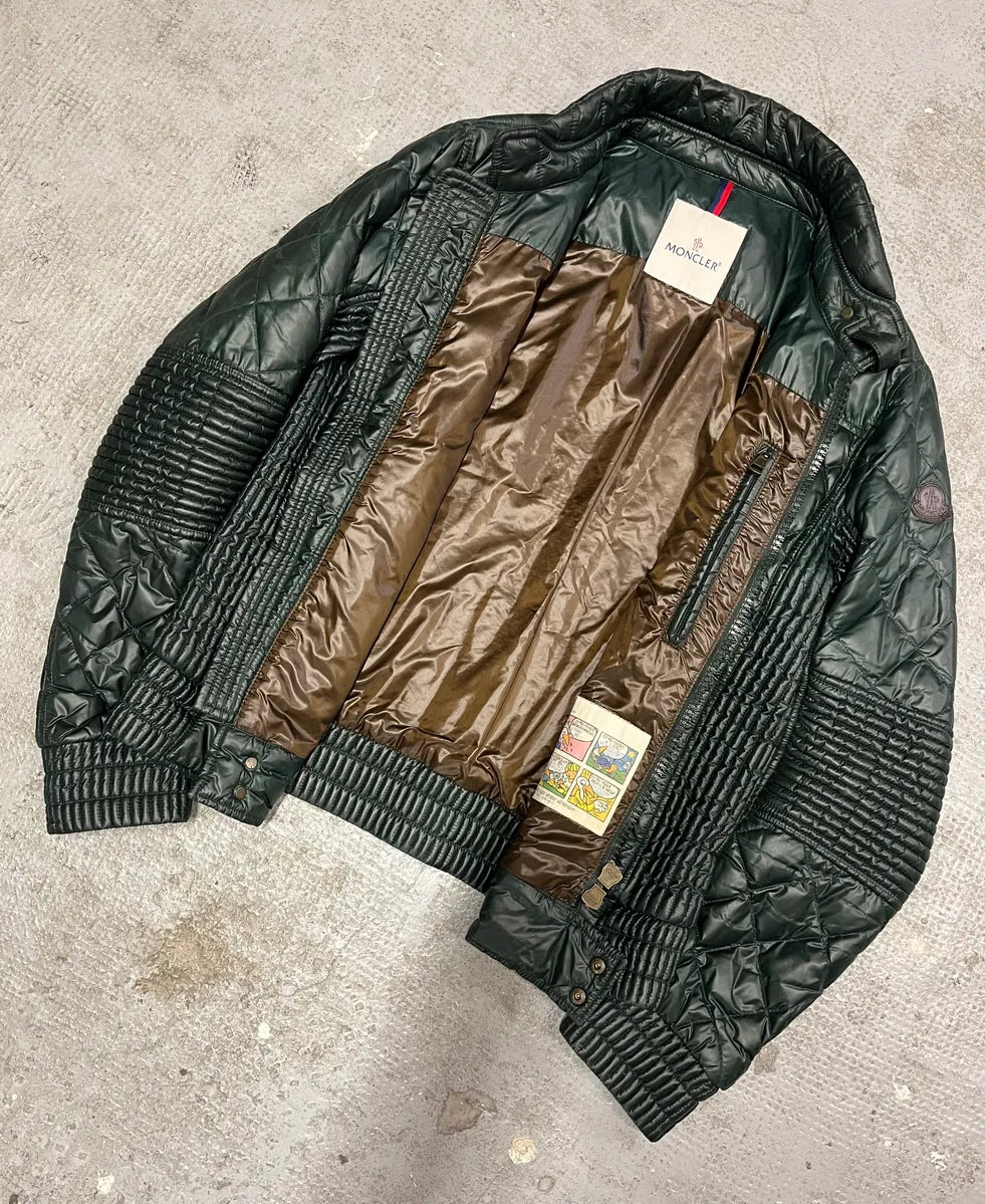 Moncler Green Padded Puffer Biker Jacket hnccvxP 5