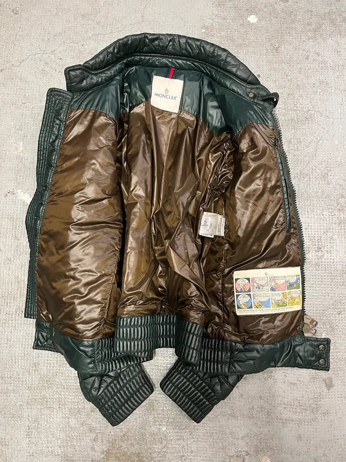 Moncler Green Padded Puffer Biker Jacket hnccvxP 6