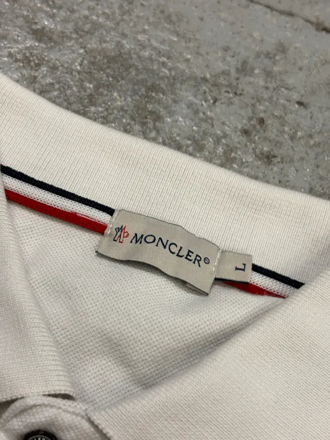 Moncler White Frenchie Striped Polo HtIHqos 8