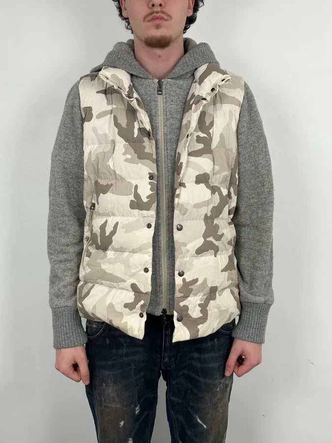 Moncler Grey Wool Camouflage Hybrid Puffer Jacket iRhZDgx 2
