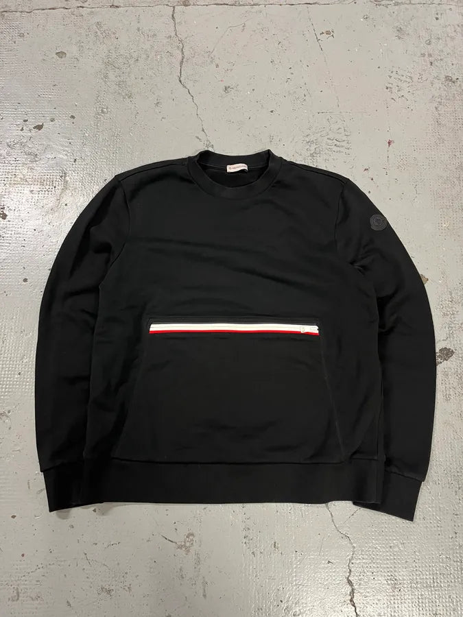 Moncler Kangaroo Pocket Zip Black Sweater uTrVneA 0