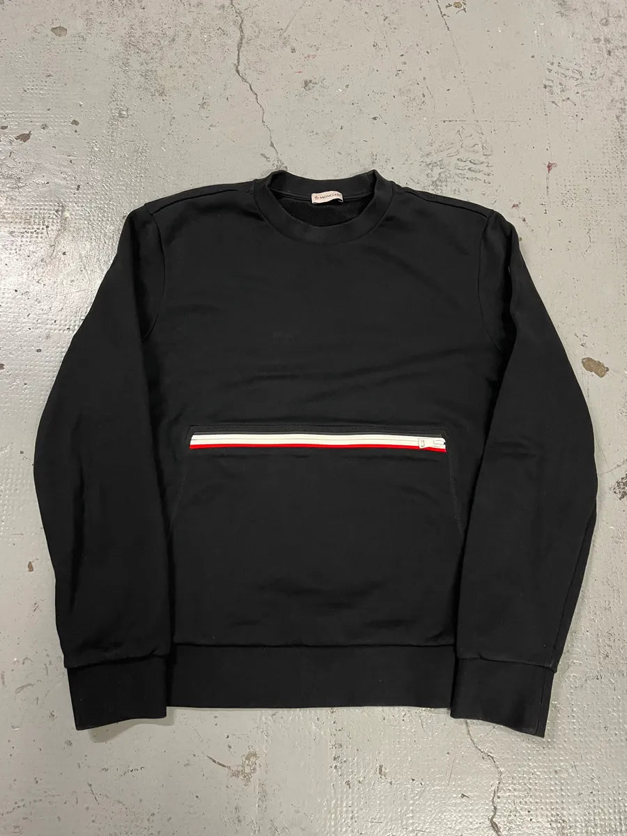 Moncler Kangaroo Pocket Zip Black Sweater uTrVneA 3