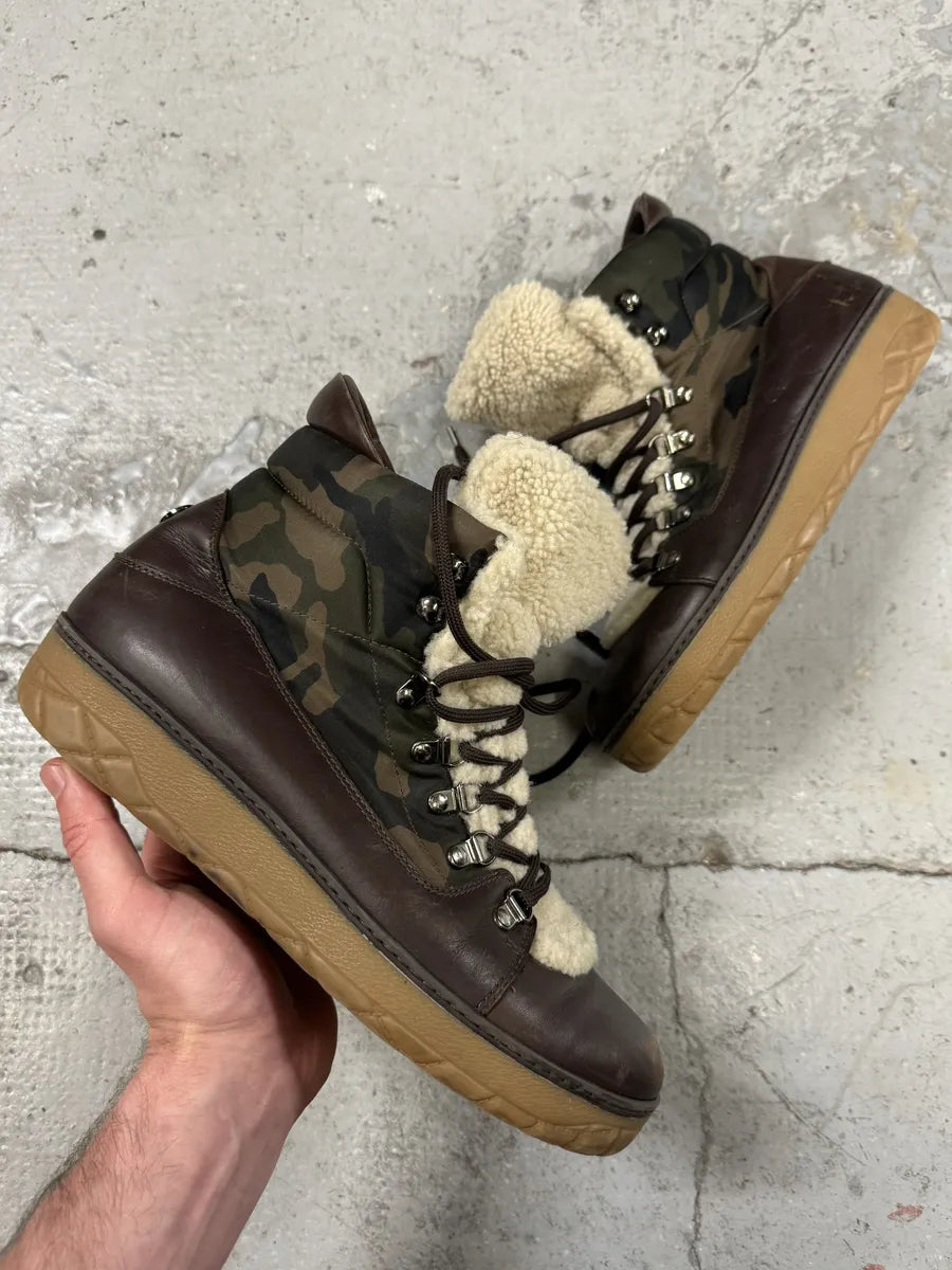 Moncler Mountain Camo Fur Leather Boots (44eu/us10) mGHAztE 0