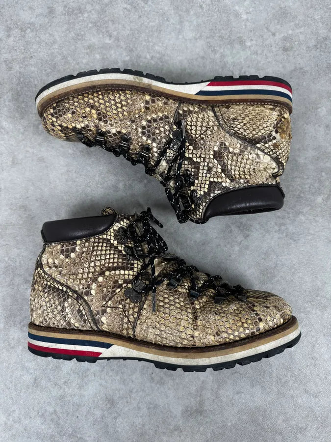 Moncler Beige Python Skin Hiking Boots skLIRls 1