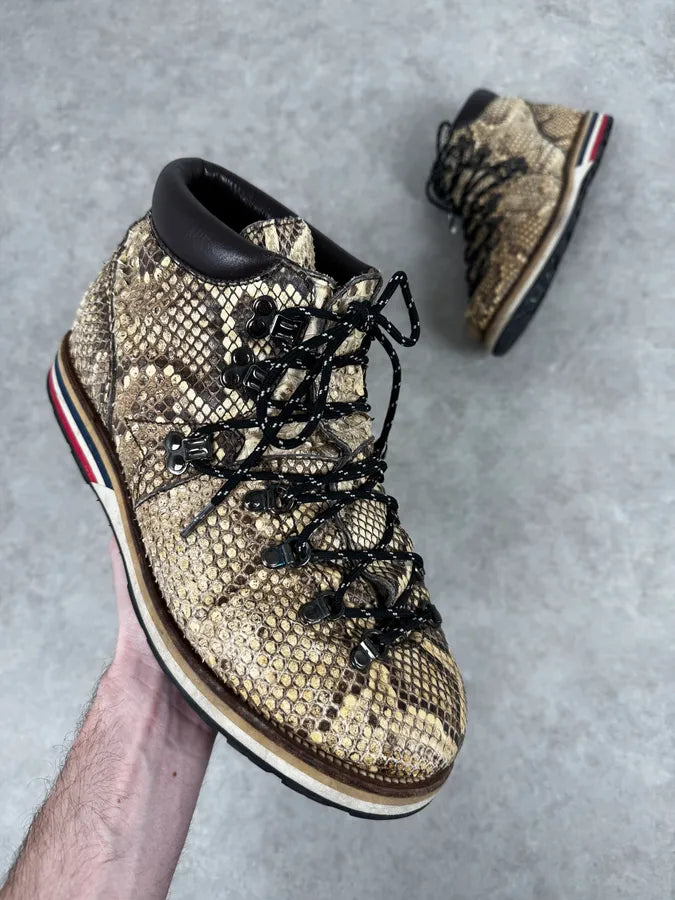 Moncler Beige Python Skin Hiking Boots skLIRls 0