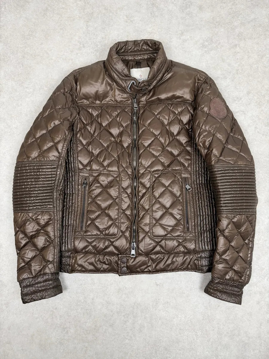 Moncler Signature Brown Quilted Puffer Jacket wMBkCls 0