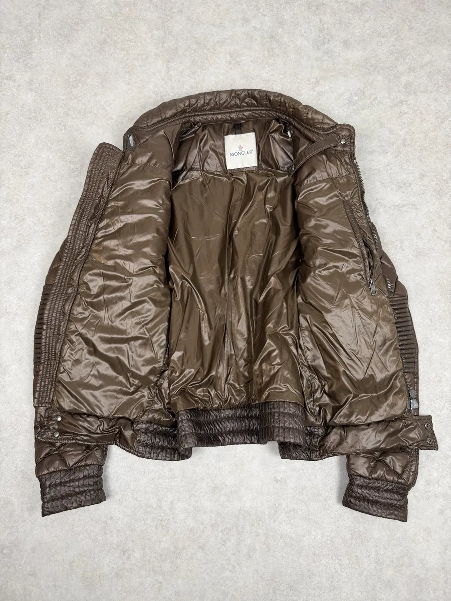 Moncler Signature Brown Quilted Puffer Jacket wMBkCls 12