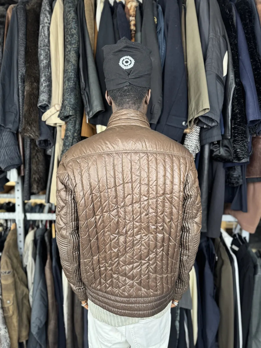 Moncler Signature Brown Quilted Puffer Jacket wMBkCls 2