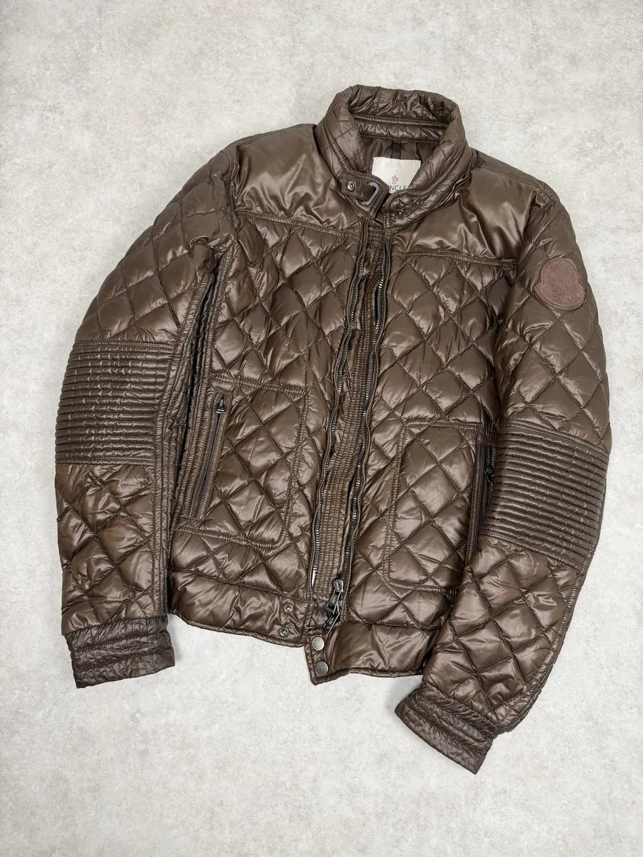Moncler Signature Brown Quilted Puffer Jacket wMBkCls 4