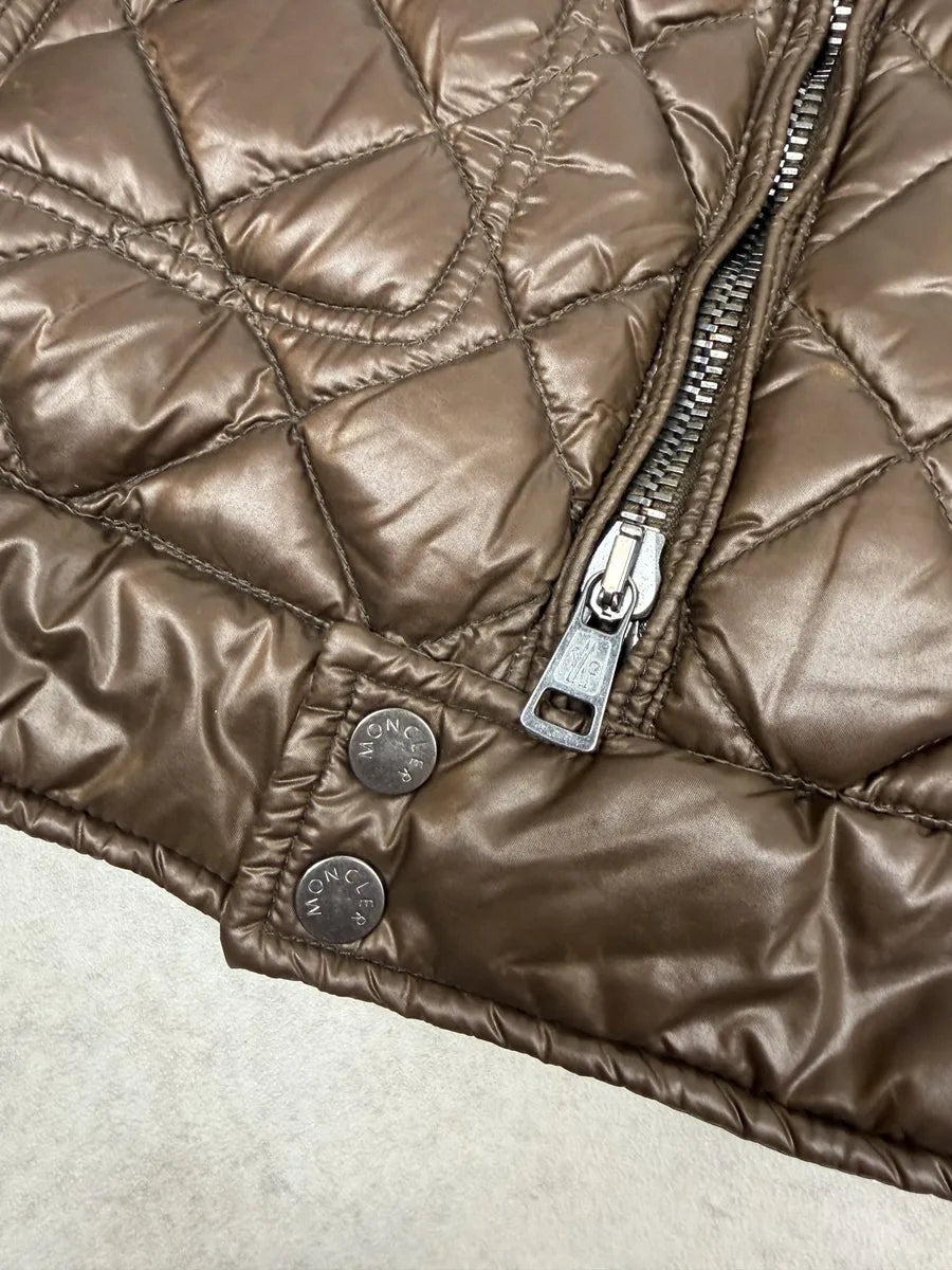 Moncler Signature Brown Quilted Puffer Jacket wMBkCls 5