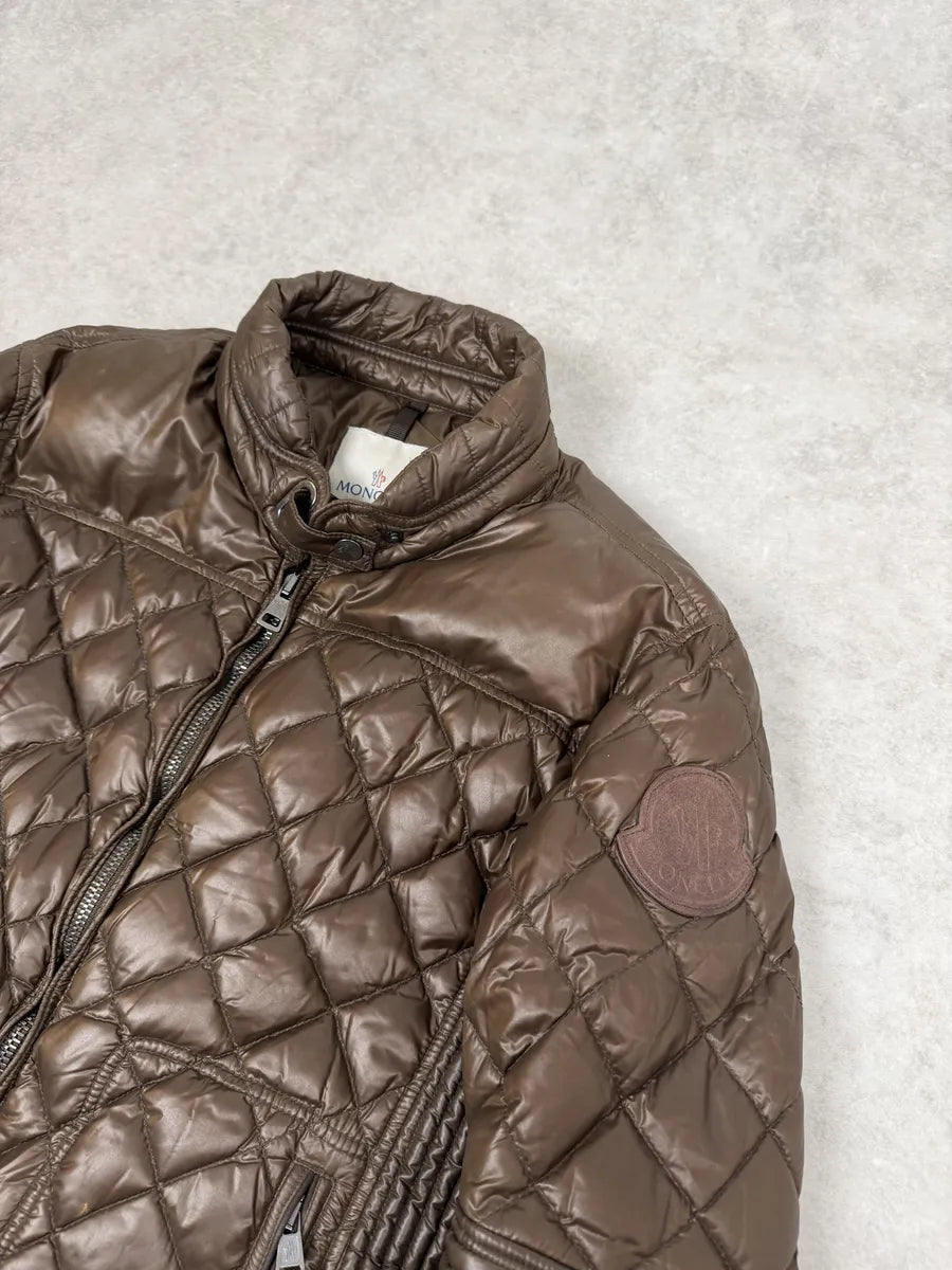 Moncler Signature Brown Quilted Puffer Jacket wMBkCls 6