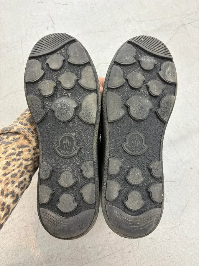 Moncler Signature Winter Black Pony Hair Leather Boots WcVAveQ 7
