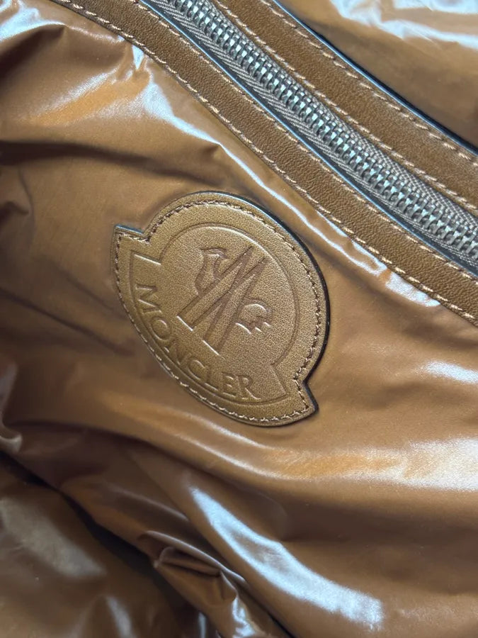 Moncler Taupe Brown Down Quilted Handle Bag qqKGuEi 13
