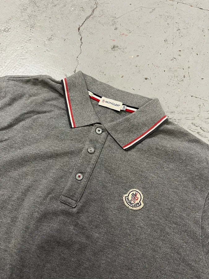 Moncler Tricolor Colar Grey Longsleeve Polo jMQcpkc 4