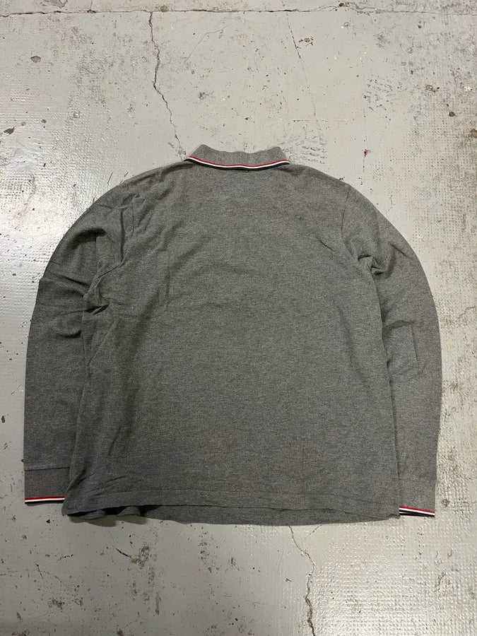 Moncler Tricolor Colar Grey Longsleeve Polo jMQcpkc 6