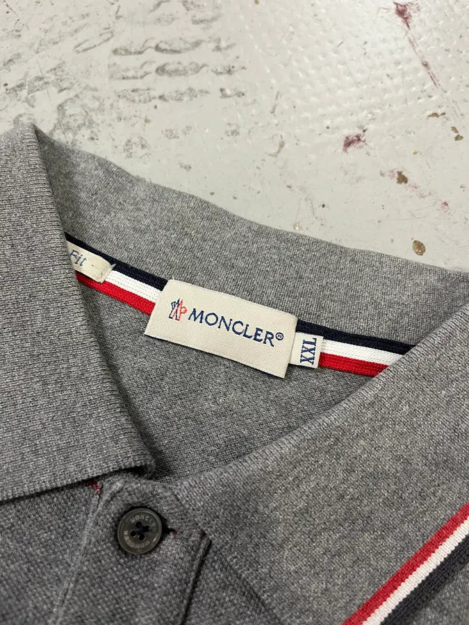 Moncler Tricolor Colar Grey Longsleeve Polo jMQcpkc 7
