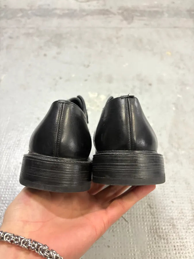 Claude Montana Black Leather Classy Buckle Loafers TTNivcb 4