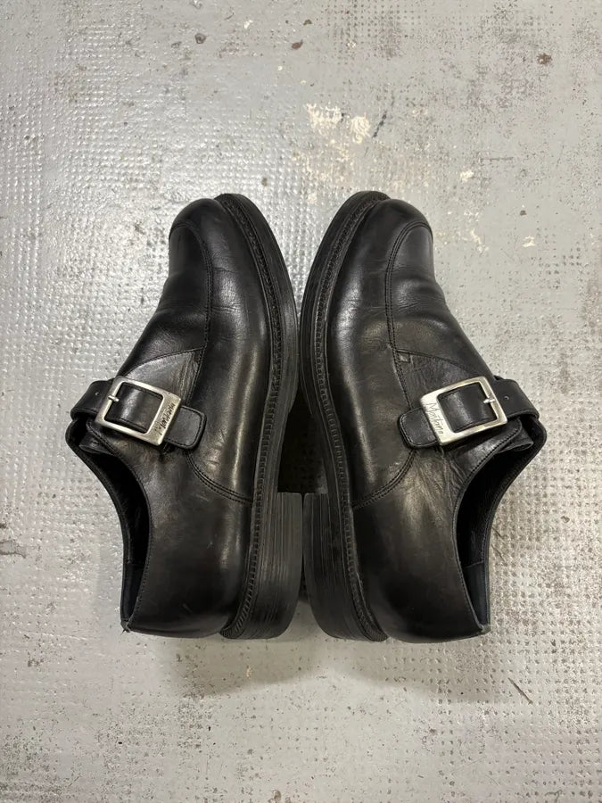 Claude Montana Black Leather Classy Buckle Loafers TTNivcb 2