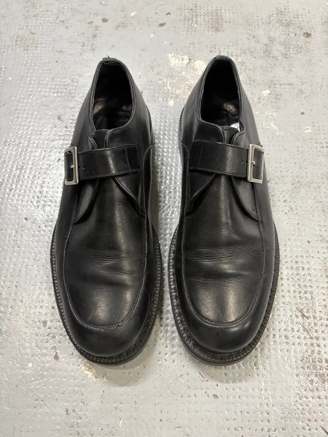 Claude Montana Black Leather Classy Buckle Loafers TTNivcb 1