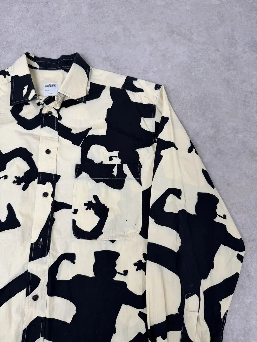 Moschino Beige & Black Crazy Monster Shirt MibilaH 6