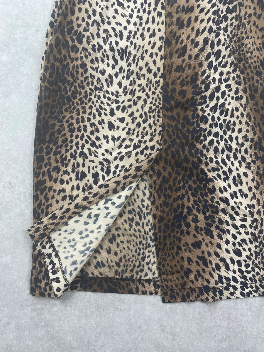 2010s Moschino Beige Leopard Print Dress OdqgqIG 9