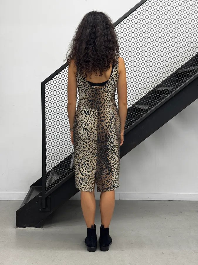 2010s Moschino Beige Leopard Print Dress OdqgqIG 3